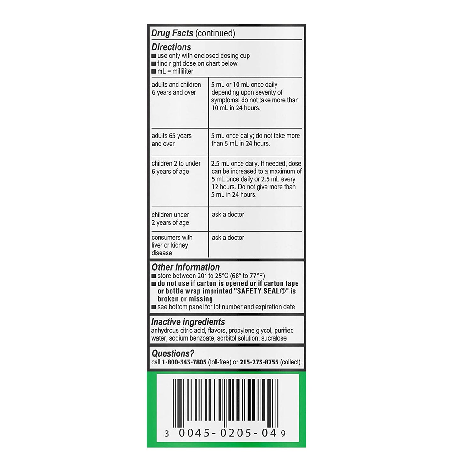 Children's Zyrtec Cetirizine Allergy Relief
