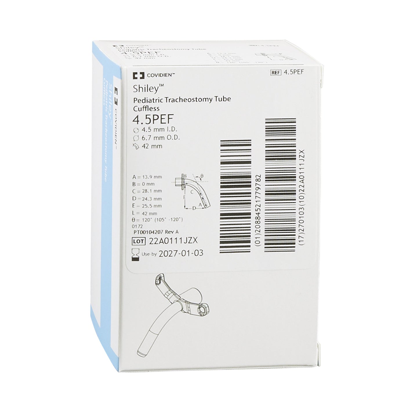 Uncuffed Tracheostomy Tube Shiley™ Size 4.5 Pediatric