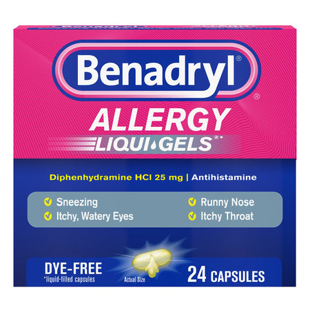 Johnson & Johnson Consumer 531702100 Benadryl Allergy Liqui-Gels Dye Free