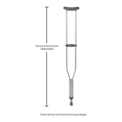 McKesson Underarm Crutches for Adults 5'10" – 6'6"