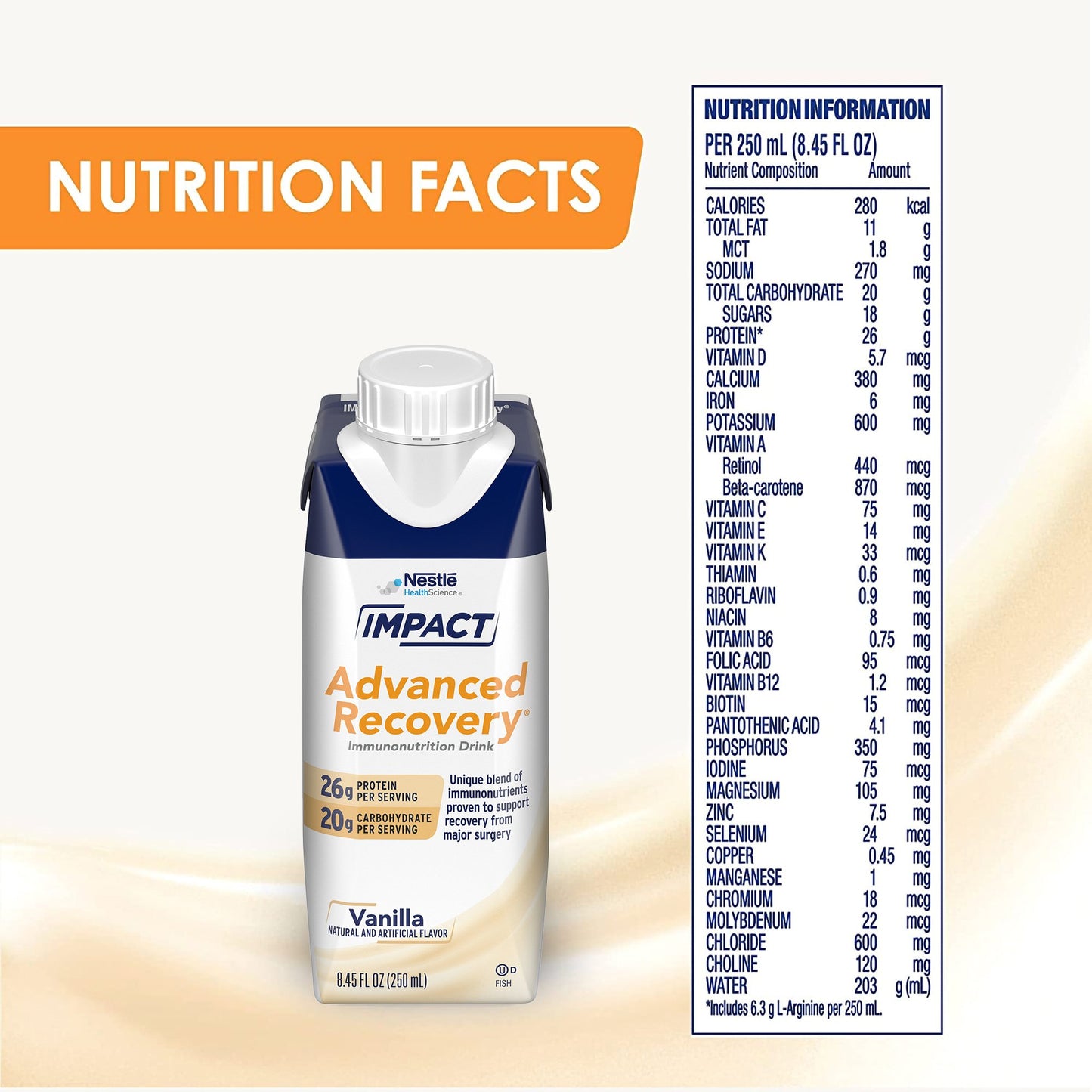 Impact Advanced Recovery® Vanilla Immunonutrition Drink, 8.45-ounce carton