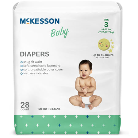 McKesson BD-SZ3 Baby Diapers, Size 3, Kid Design