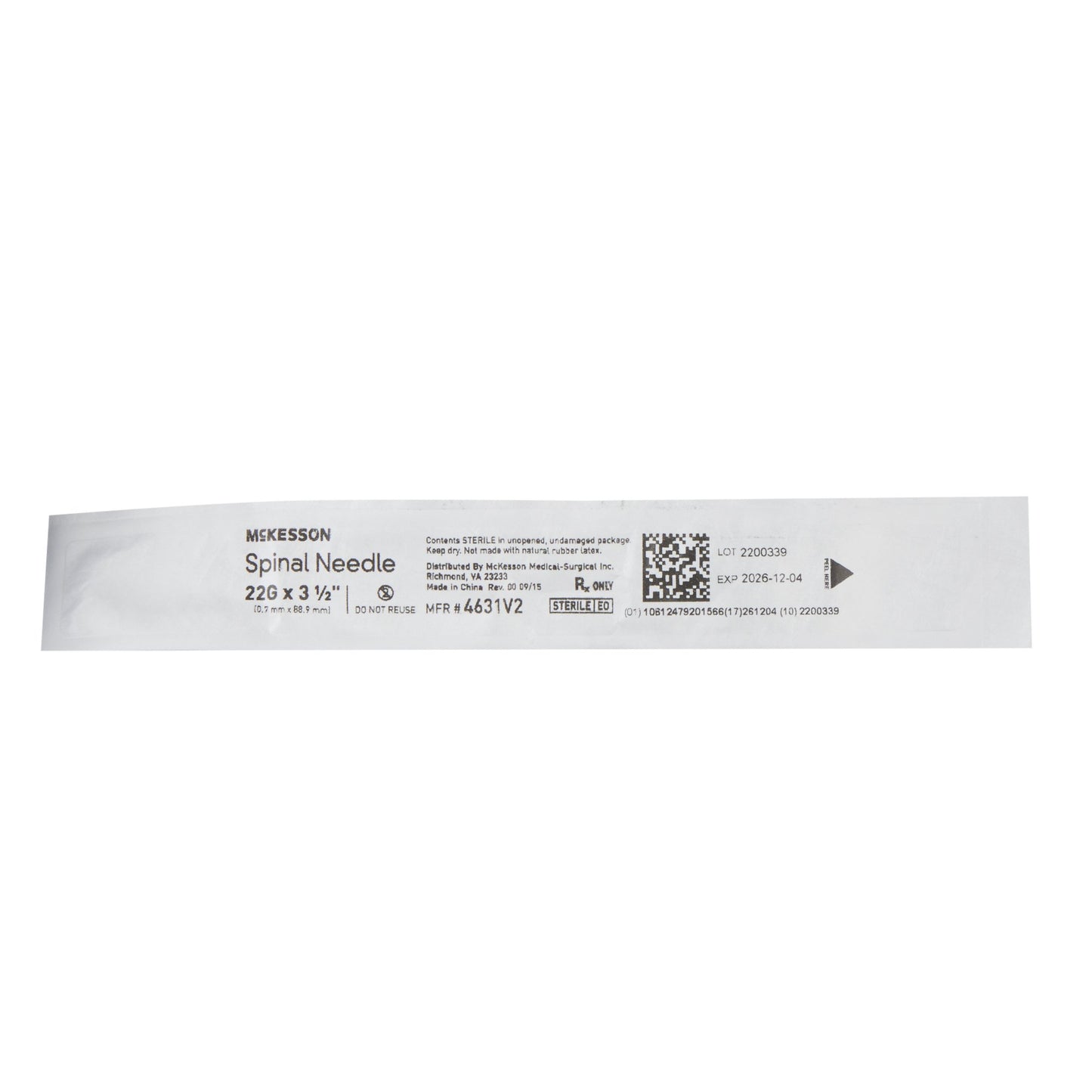 McKesson Spinal Needle, 22 Gauge, 3-1/2 Inch