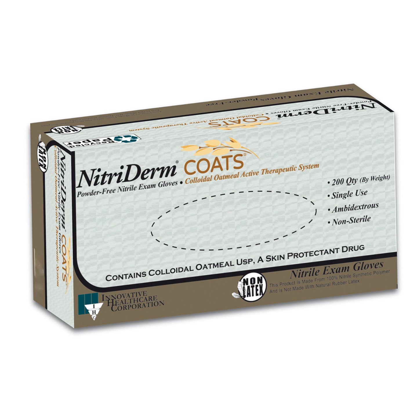 NitriDerm® Coats® Nitrile Exam Glove, Small, White