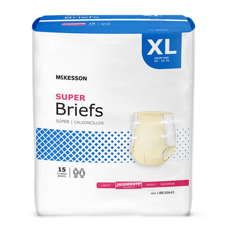 McKesson BR30645 Super Moderate Absorbency Incontinence Briefs, Extra Large