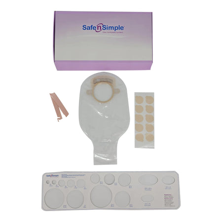 Safe N Simple SNS7308214 Ostomy Pouch, 12 Inch Length, Transparent