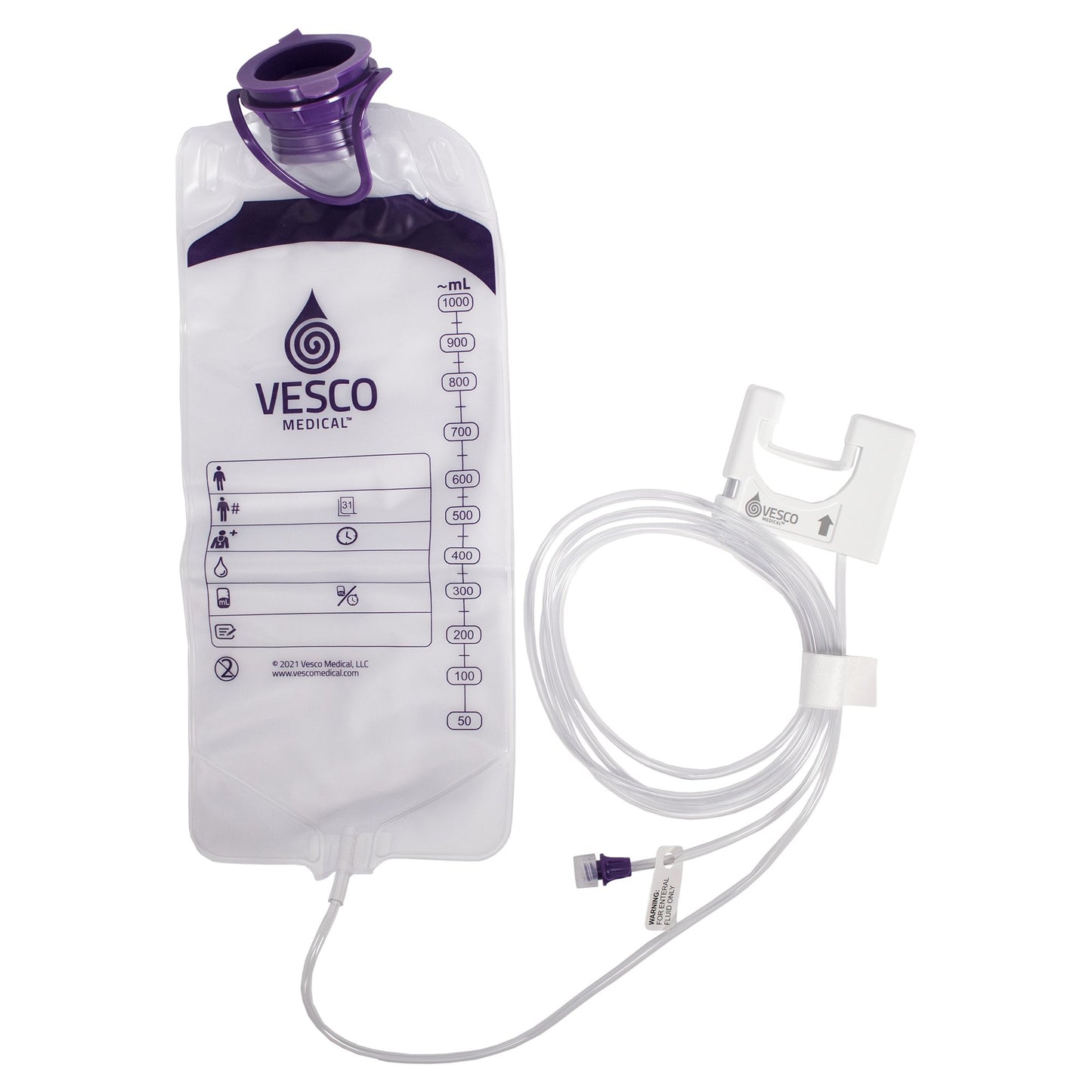 Enteral Feeding Pump Bag Set Vesco Q 1000 mL PVC NonSterile