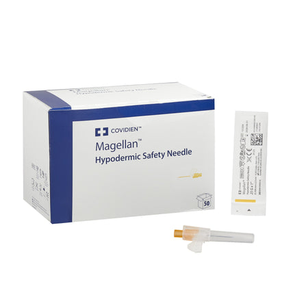 Cardinal 8881850510 Monoject Magellan Safety Hypodermic Needle, 25 Gauge, 1 Inch