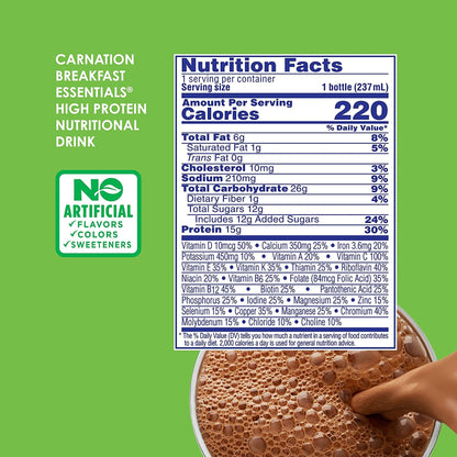 Carnation Breakfast Essentials® High Protein Chocolate Nutritional Drink, 8-oz.
