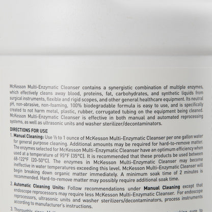 McKesson Multi-Enzymatic Instrument Detergent, 1 gal Jug, Spring Fresh Scent