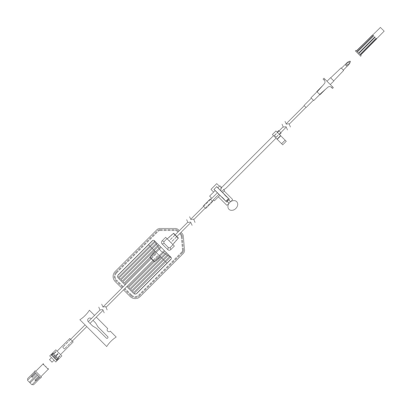 IV Pump Set Curlin® Pump Without Ports 15 Drops / mL Drip Rate 1.2 Micron Filter 99 Inch Tubing Solution