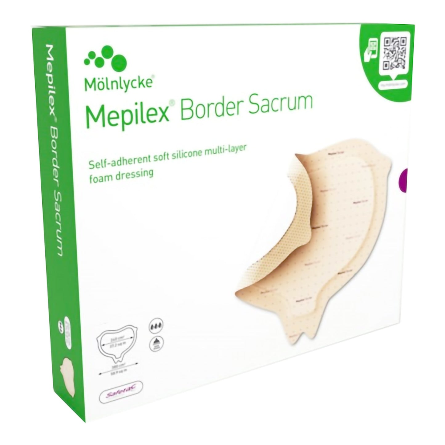 Mepilex® Border Sacrum Foam Dressing, 22 x 25 Centimeter