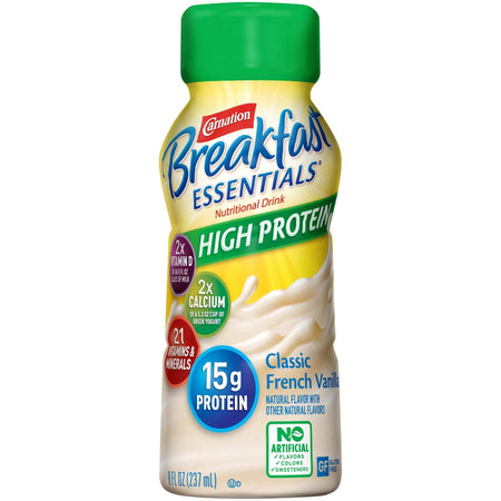 Nestle Healthcare Nutrition 50000407385 Carnation Breakfast Essentials High Protein Vanilla Nutritional Drink