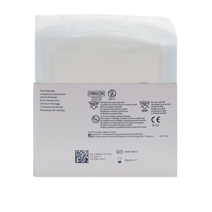 Curity™ Drain Sponge, 4 x 4 Inch, 6-Ply