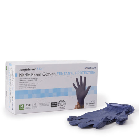 McKesson 14-6N44C Confiderm LDC Exam Glove, Medium, Blue