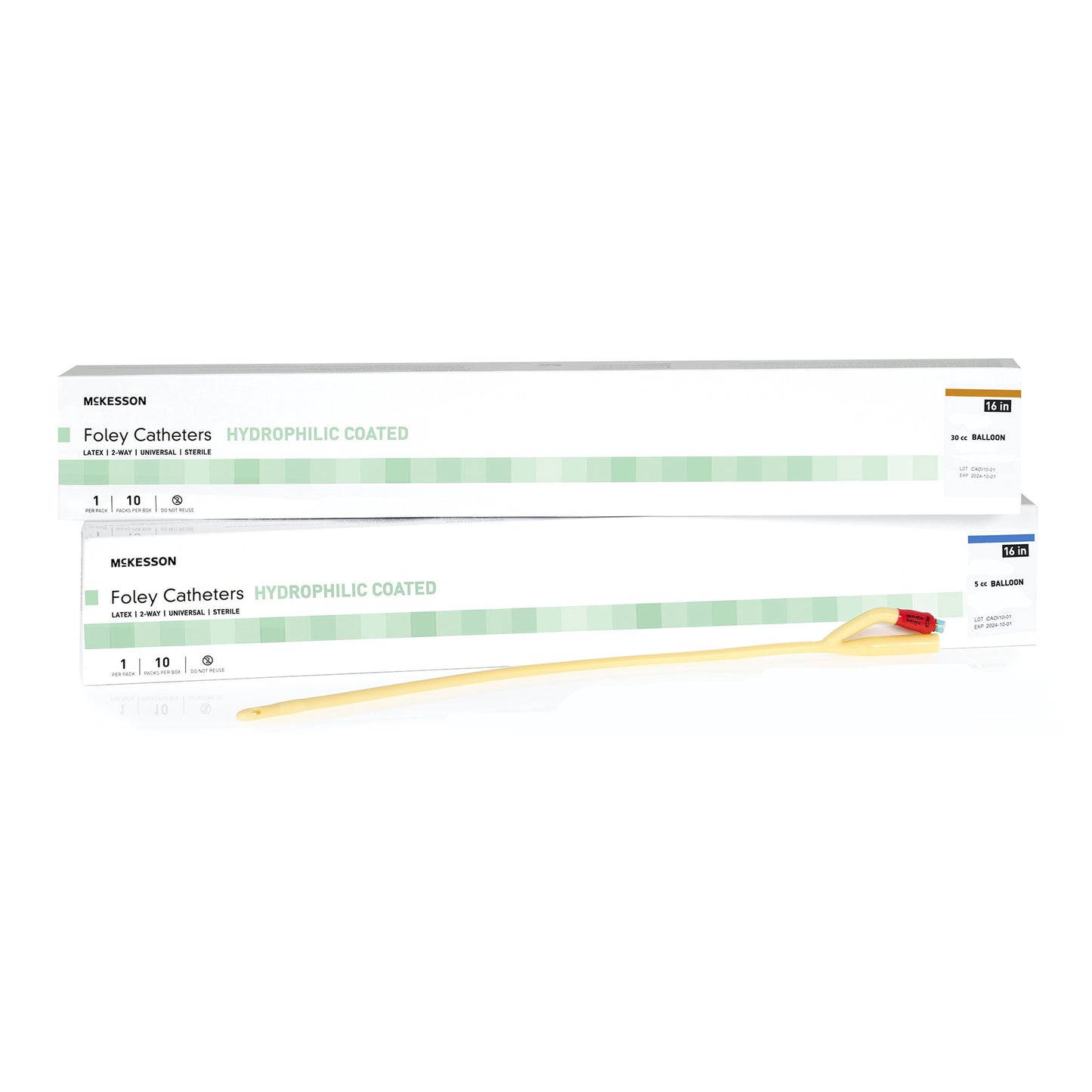 McKesson Hydrophilic-Coated Latex Foley Catheter, Coude Tip, 12 Fr.