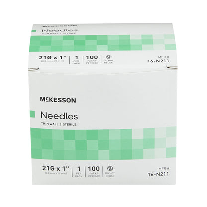 McKesson Hypodermic Needle, 21 Gauge, 1 Inch