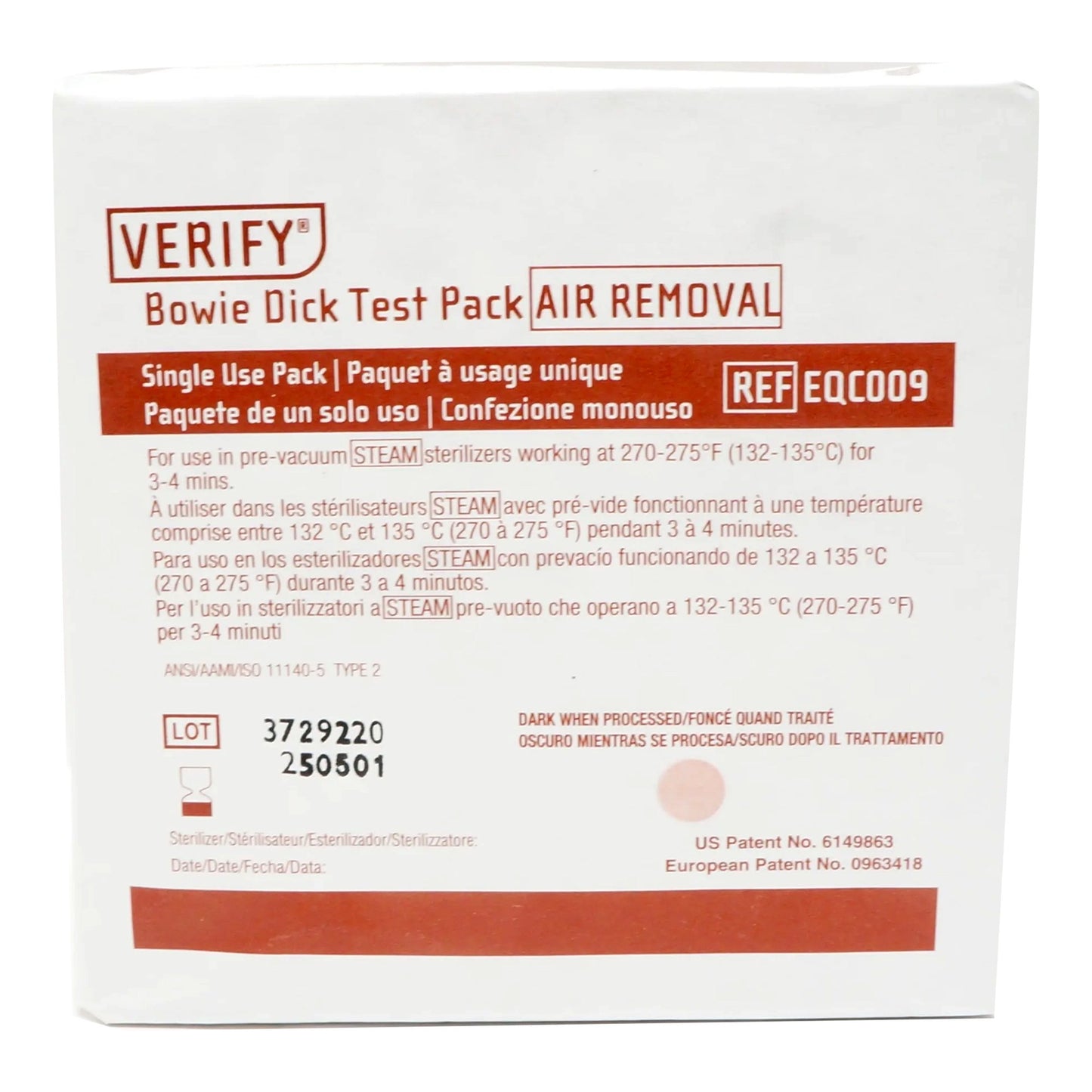 Verify™ Sterilization Bowie-Dick Test Pack
