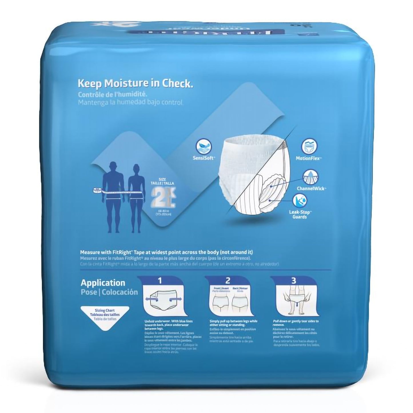 Absorbent Underwear FitRight® Bariatric Pull On with Tear Away Seams Adult 2X-Large Unisex Disposable Heavy Absorbency
