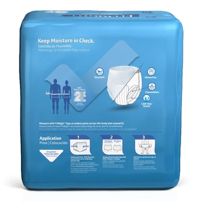 Absorbent Underwear FitRight® Bariatric Pull On with Tear Away Seams Adult 2X-Large Unisex Disposable Heavy Absorbency