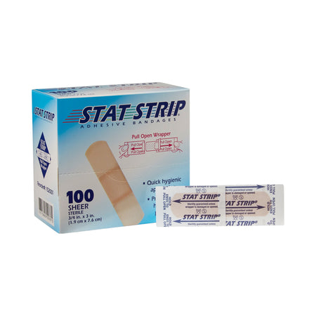 Dukal 152001 American White Cross Stat Strip Tan Adhesive Strip, ¾ x 3 Inch