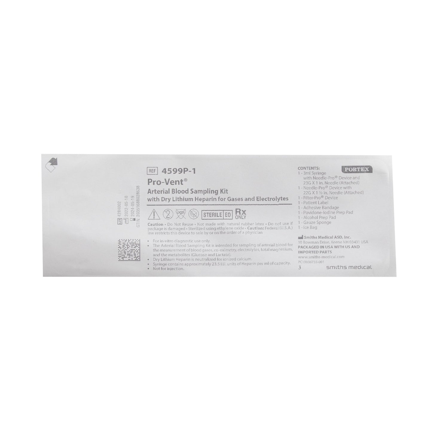 Pro-Vent Plus Arterial Blood Gas Kit by ICU Medical FKA Smiths Medical product image - view 2