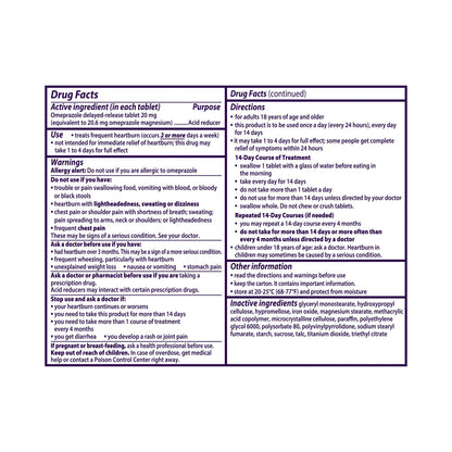 Prilosec OTC® Omeprazole 20 mg Acid Reducer Tablets