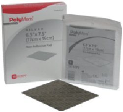 Ferris 1077 PolyMem Nonadhesive Silver Foam Dressing, 6½ x 7½ Inch