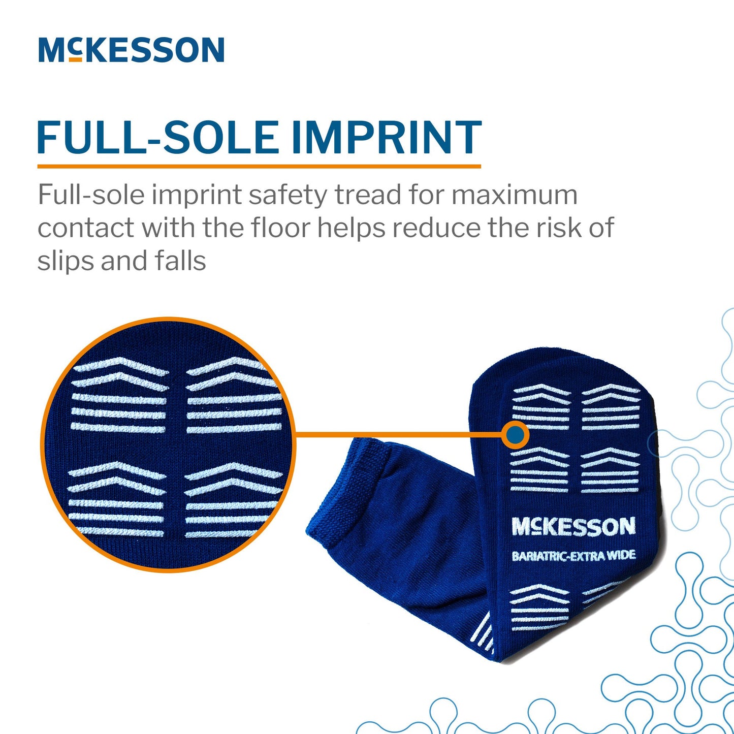 Slipper Socks McKesson Unisex Adult Bariatric / X-Wide Double Tread Single Patient Use Royal Blue