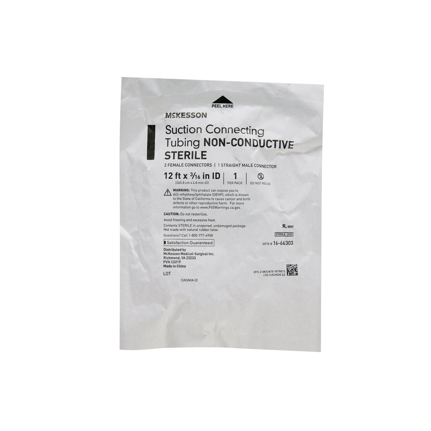 McKesson Suction Tubing, 3/16 Inch Inner Diameter, 12 Foot Length