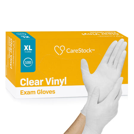 CareStock CS2598 Vinyl Exam Glove, Extra Large, Ivory