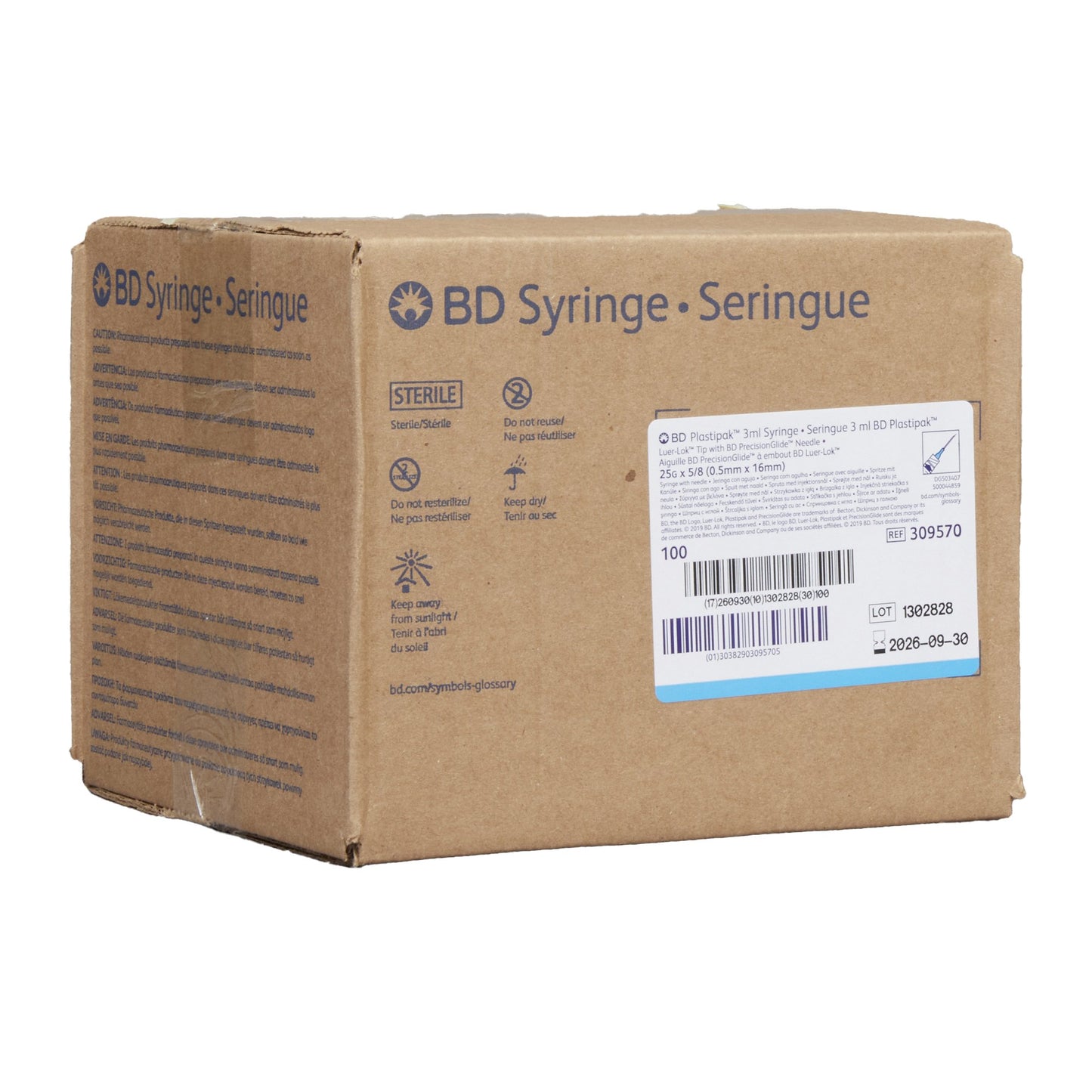 PrecisionGlide Syringe with Hypodermic Needle, 25 Gauge, 5/8 Inch by BD product image - view 4