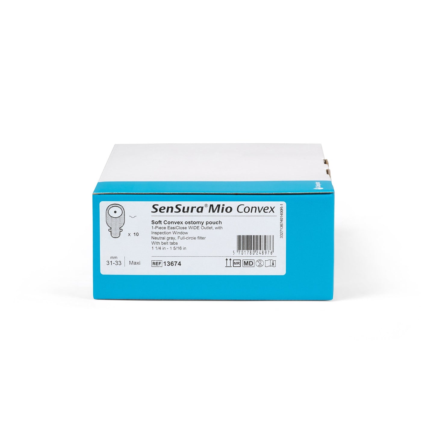 Ostomy Pouch SenSura® Mio One-Piece System Convex, Pre-Cut 1-1/4 Inch Stoma Drainable