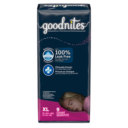 Goodnites® Girls Heavy Absorbency Nighttime Underwear, Extra Large