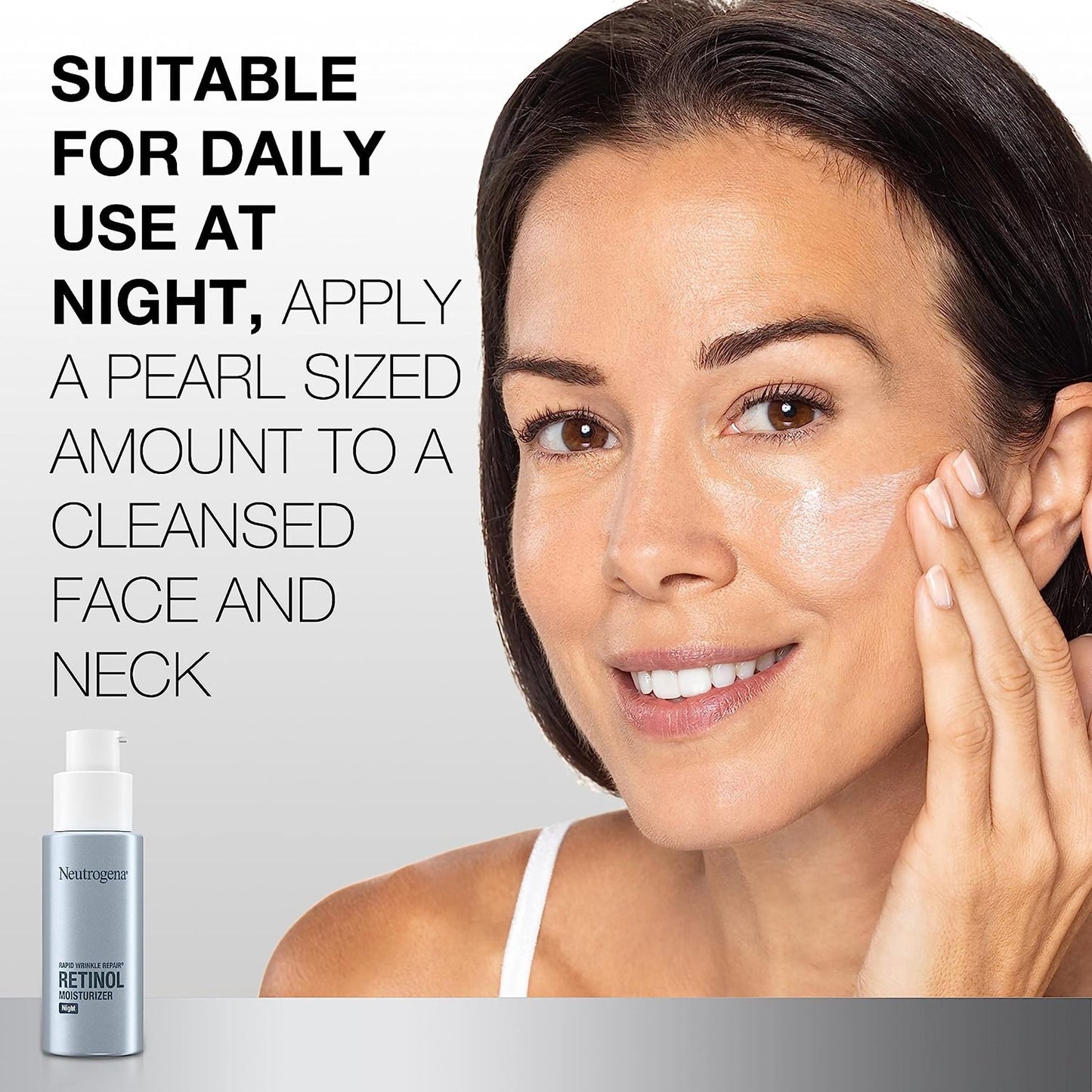 Facial Moisturizer Neutrogena® Rapid Wrinkle Repair® Night 1 oz. Pump Bottle Unscented Lotion