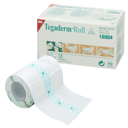 Solventum 16004 3M Tegaderm Transparent Film Dressing Roll, 4 Inch x 11 Yard