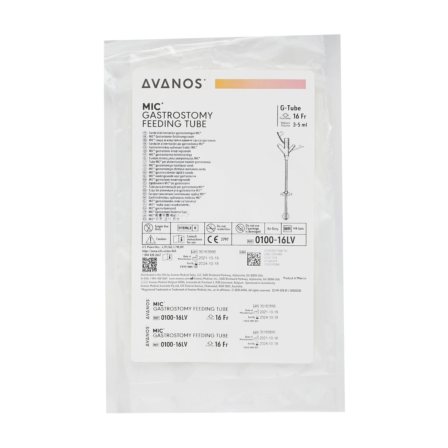 Mic® Gastrostomy Feeding Tube, 16 Fr.
