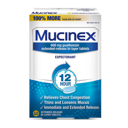 Reckitt Benckiser 63824000834 Mucinex Guaifenesin Cold and Cough Relief
