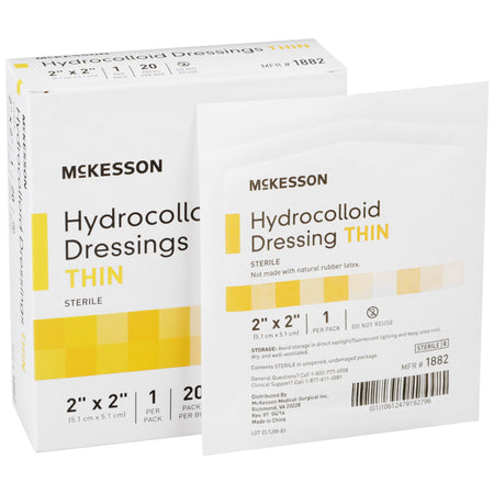 McKesson 1882 Hydrocolloid Dressing, 2 x 2 Inch