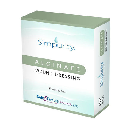 Safe N Simple SNS50764 Alginate Dressing Simpurity 8 X 8 Inch Square