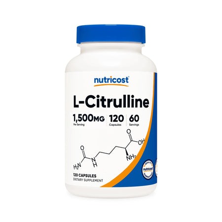 Nutricost NTC070101 Dietary Supplement L-Citrulline 1,500 mg Strength Capsule 120 Per Bottle