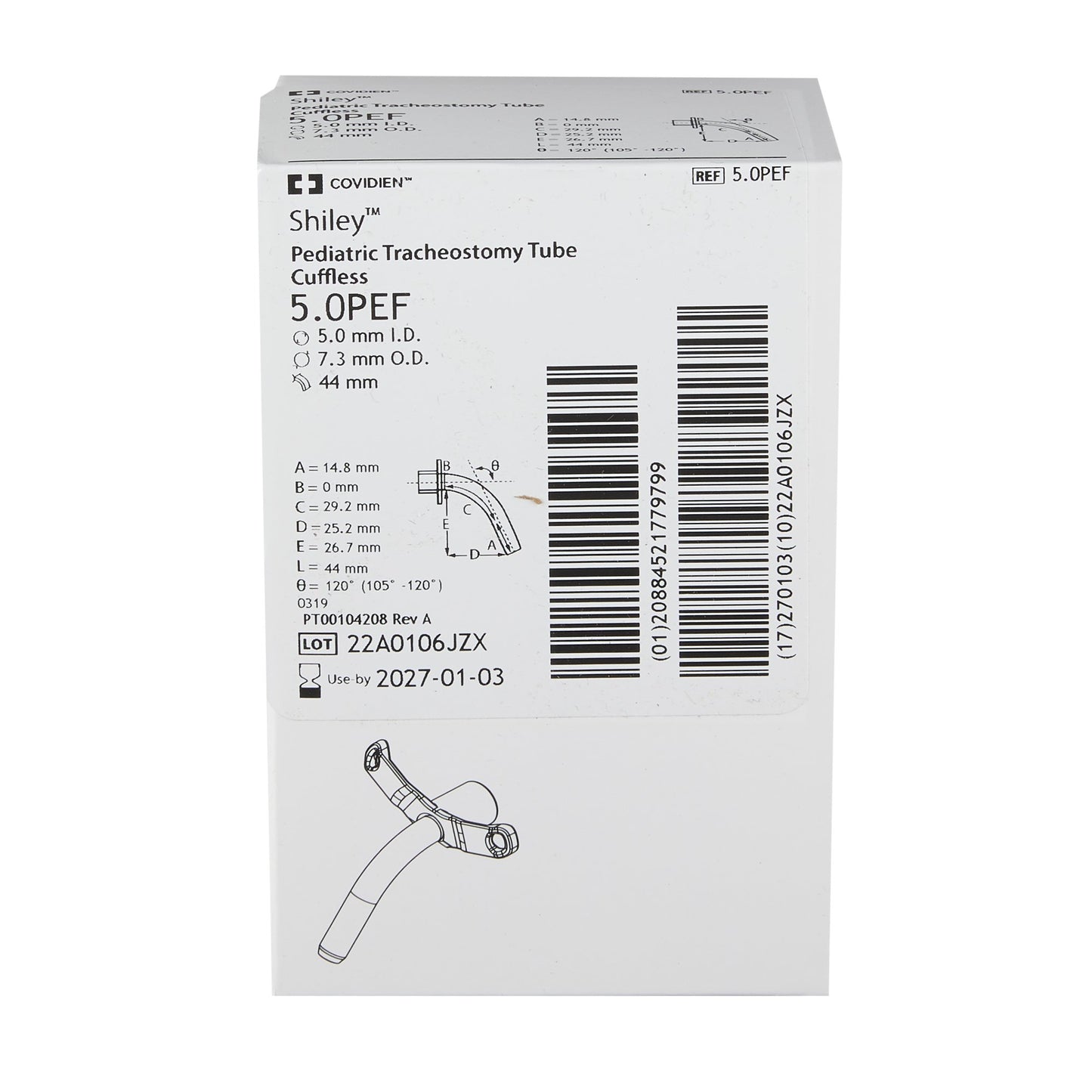 Uncuffed Tracheostomy Tube Shiley™ Size 5.0 Pediatric
