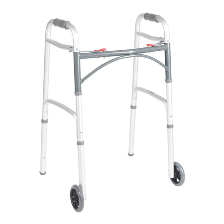 drive™ Deluxe Aluminum Dual Release Folding Walker, 25 – 32¼ Inch Height