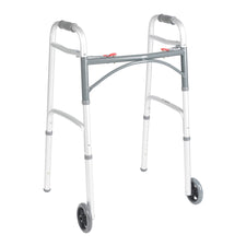 drive™ Deluxe Aluminum Dual Release Folding Walker, 25 – 32¼ Inch Height