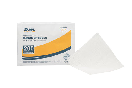Dukal 8509 Gauze Sponge, 4 x 4 Inch, 8-Ply