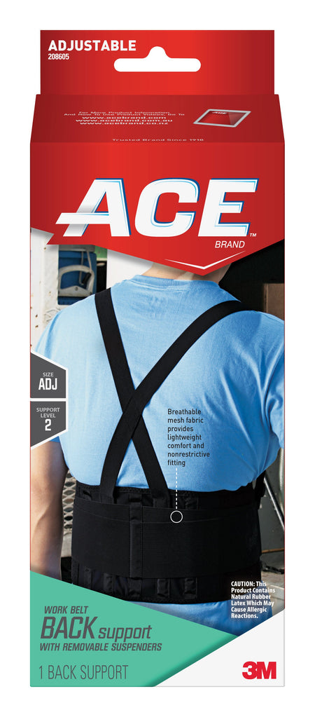 3M 208605 Ace Back Support Belt, Adjustable, One Size Fits Most