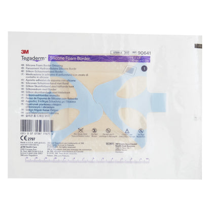 3M™ Tegaderm™ Silicone Adhesive with Border Silicone Foam Dressing, 4 x 4 Inch