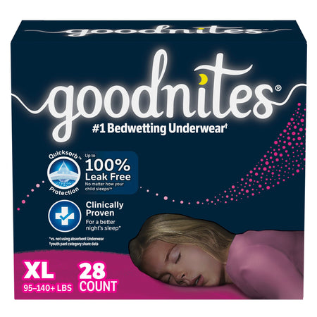 Kimberly-Clark 55773 GoodNites Night Time Underwear For Girls, Extra Large