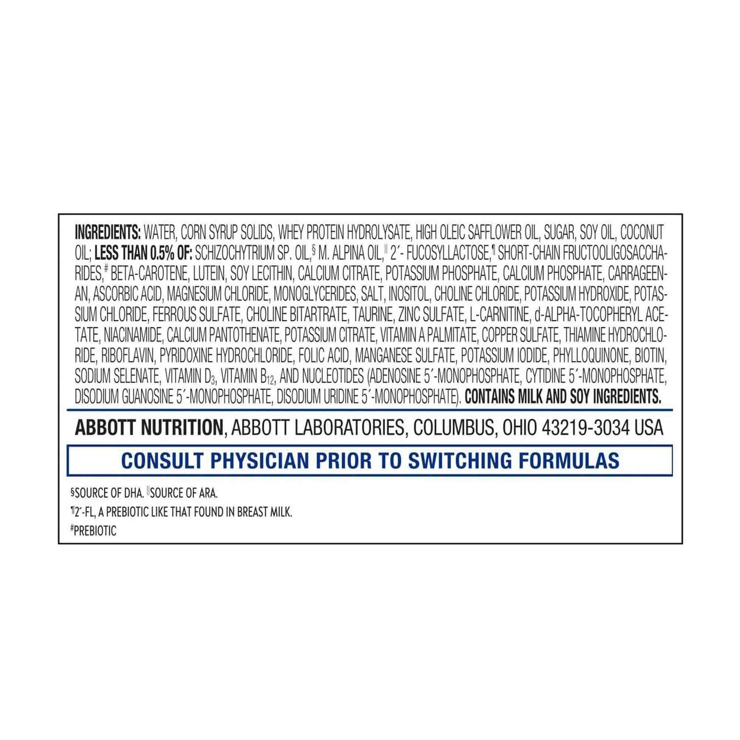Infant Formula Similac Pro-Total Comfort™ Unflavored 2 oz. Bottle Liquid Iron Lactose Sensitivity