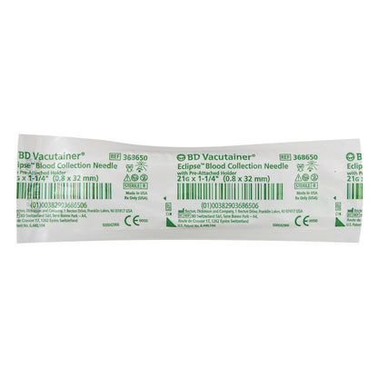 BD 368650 Vacutainer® Eclipse™ Blood Collection Needle, 21 Gauge, 1¼-inch needle length